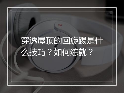 穿透屋顶的回旋踢是什么技巧?如何练就?
