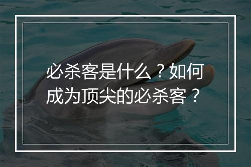 必杀客是什么?如何成为顶尖的必杀客?